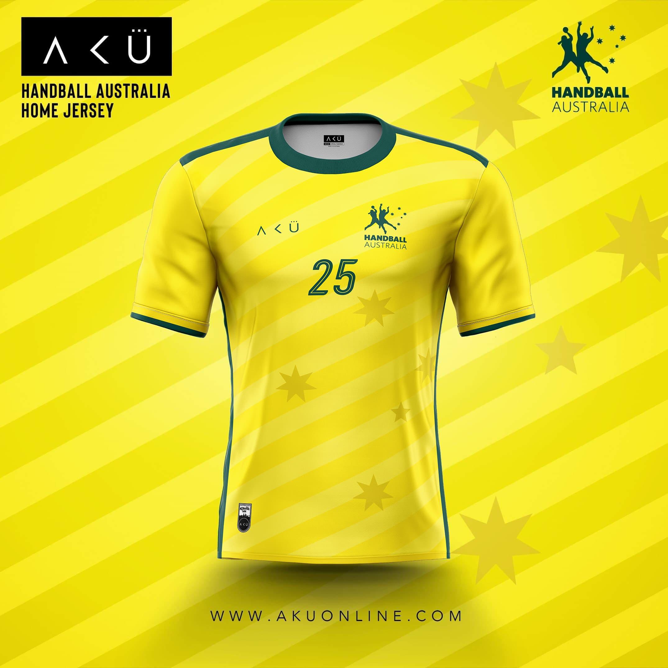 Handball Australia Home Jersey (Pre-sale) - Teamwear . jerseys . AKU Custom Teamwear.